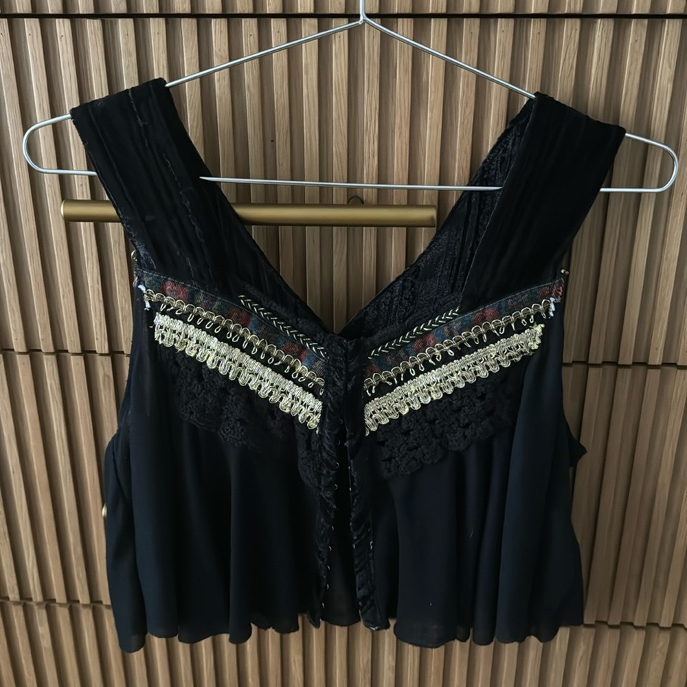 Free People Mixed Media Crop Top